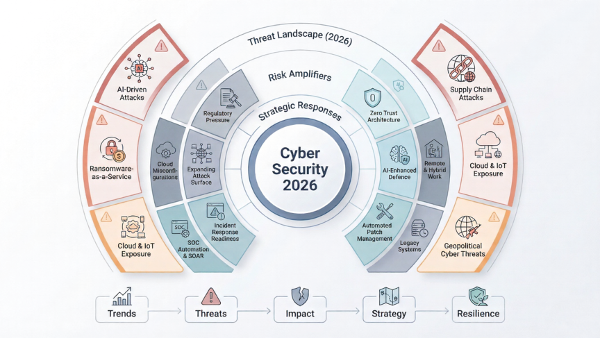 Cyber security trends diagrams explaining topics mentioned in article