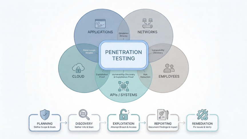 Penetration testing diagrams explaining topics mentioned in article